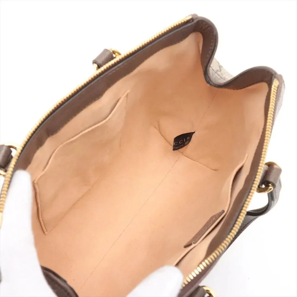 Sold✅Gucci GG Supreme Ophidia PVCx leather 2 Way Handbag Beige x brown 547551 - Picture 9 of 14